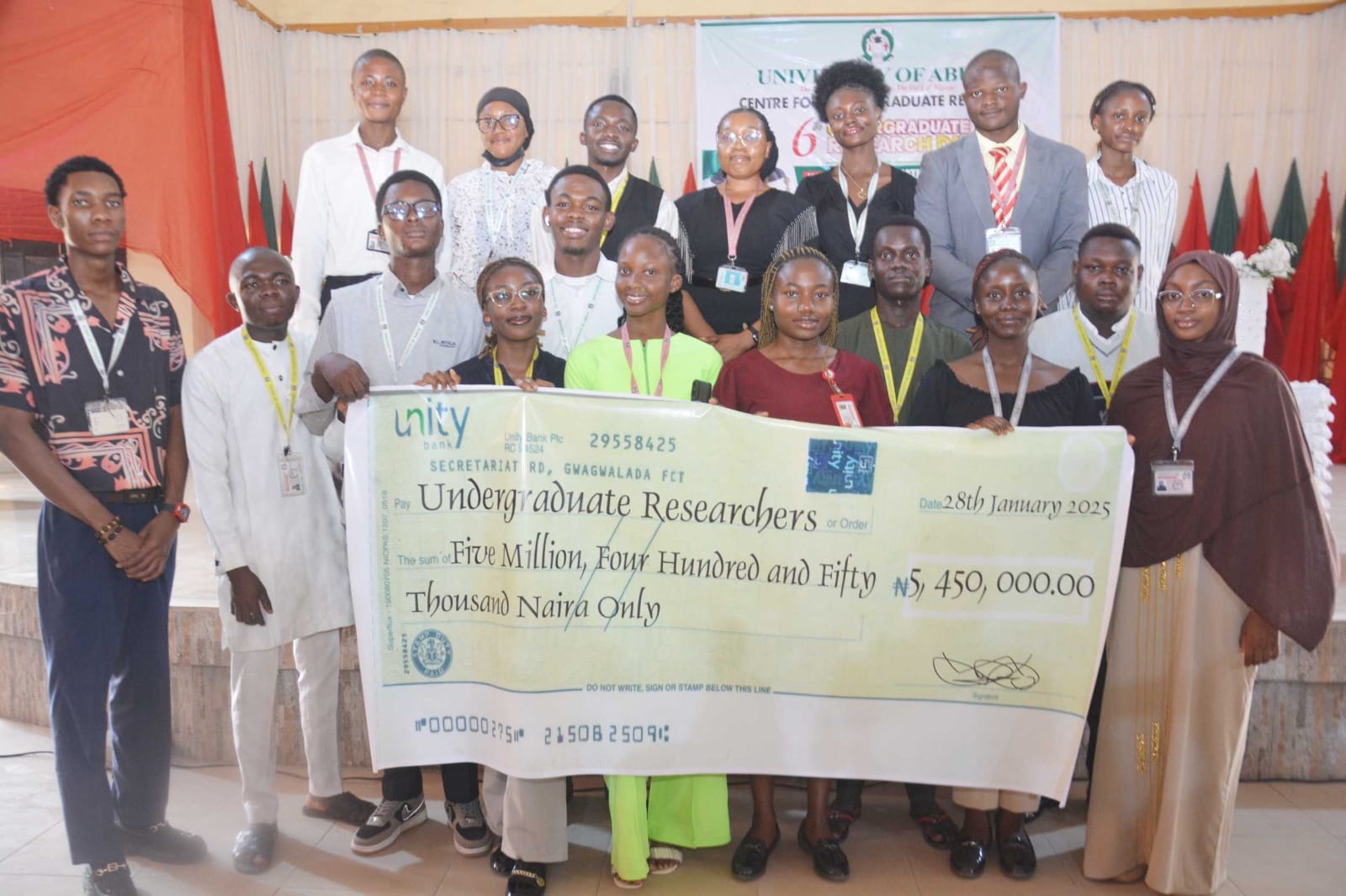 University of Abuja Awards ₦5.45M Research Grants to Six Outstanding Students