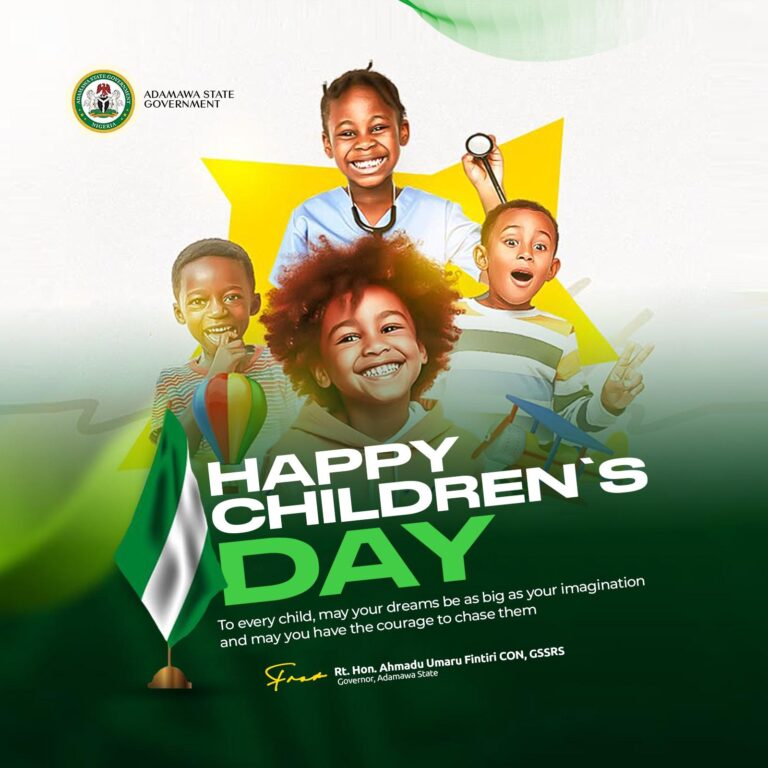 Governor pledges sustained investment in child protection, education, and rights as Adamawa marks Children’s Day