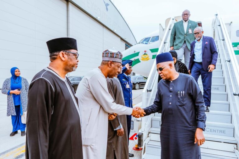 Presidential delegation led by Shettima, Gbajabiamila receives Buhari's body following his death in the UK at 82